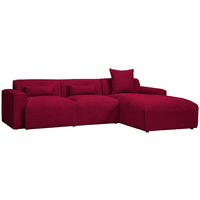 ECKSOFA Rot Cord  - Rot/Schwarz, Design, Kunststoff/Textil (303/196cm) - Livetastic