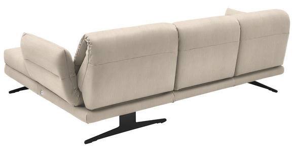 ECKSOFA  in Flachgewebe Magnolie  279-327/176-217 cm  - Magnolie/Schwarz, Design, Textil/Metall (279-327/176-217cm) - Dieter Knoll
