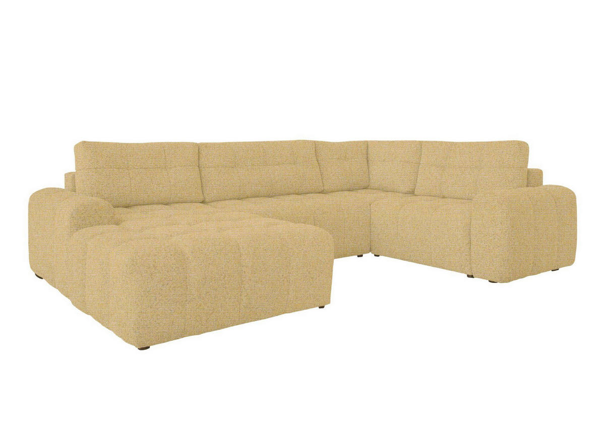 WOHNLANDSCHAFT in Gelb  - Gelb/Schwarz, Design, Kunststoff/Textil (184/333/213cm) - MID.YOU