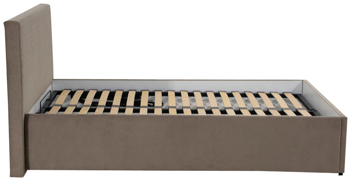 KÁRPITOZOTT ÁGY 160/200 cm  bézs  - bézs/króm, Modern, textil/fa (160/200cm) - MID.YOU