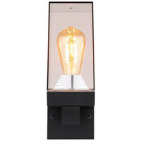 AUßENLEUCHTE - Klar/Schwarz, Basics, Kunststoff/Metall (11/14/29cm) - Globo