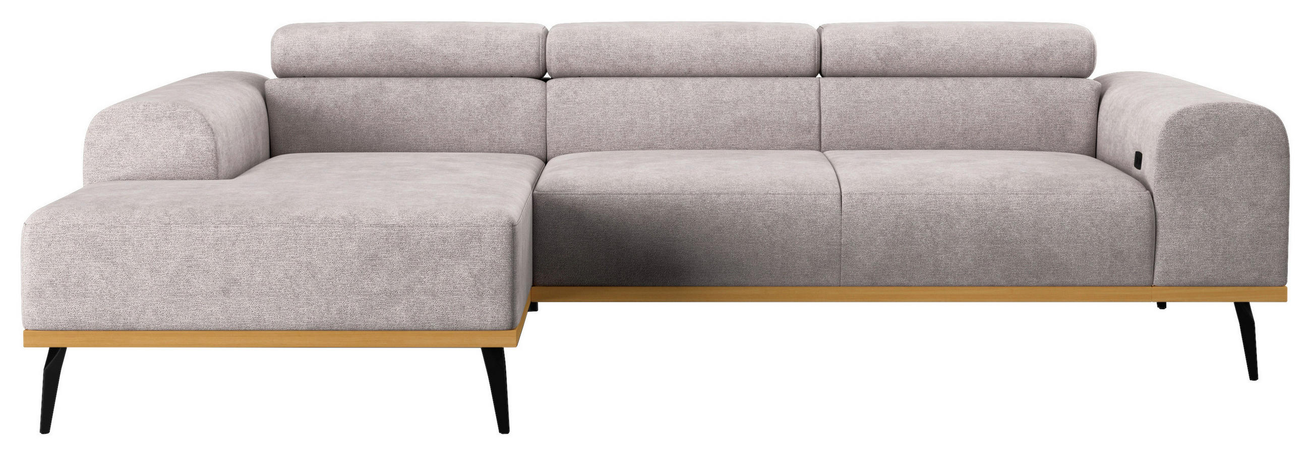 ECKSOFA Grau Mikrofaser  - Schwarz/Grau, KONVENTIONELL, Textil/Metall (157/244cm) - Cotta