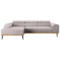 ECKSOFA Grau Mikrofaser  - Schwarz/Grau, KONVENTIONELL, Textil/Metall (157/244cm) - Cotta