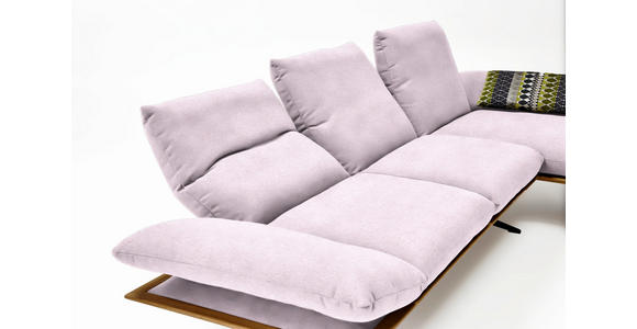 ECKSOFA in Flachgewebe Hellrosa 314/159 cm - Hellrosa/Schwarz, Design, Holz/Textil (314/159cm) - Dieter Knoll