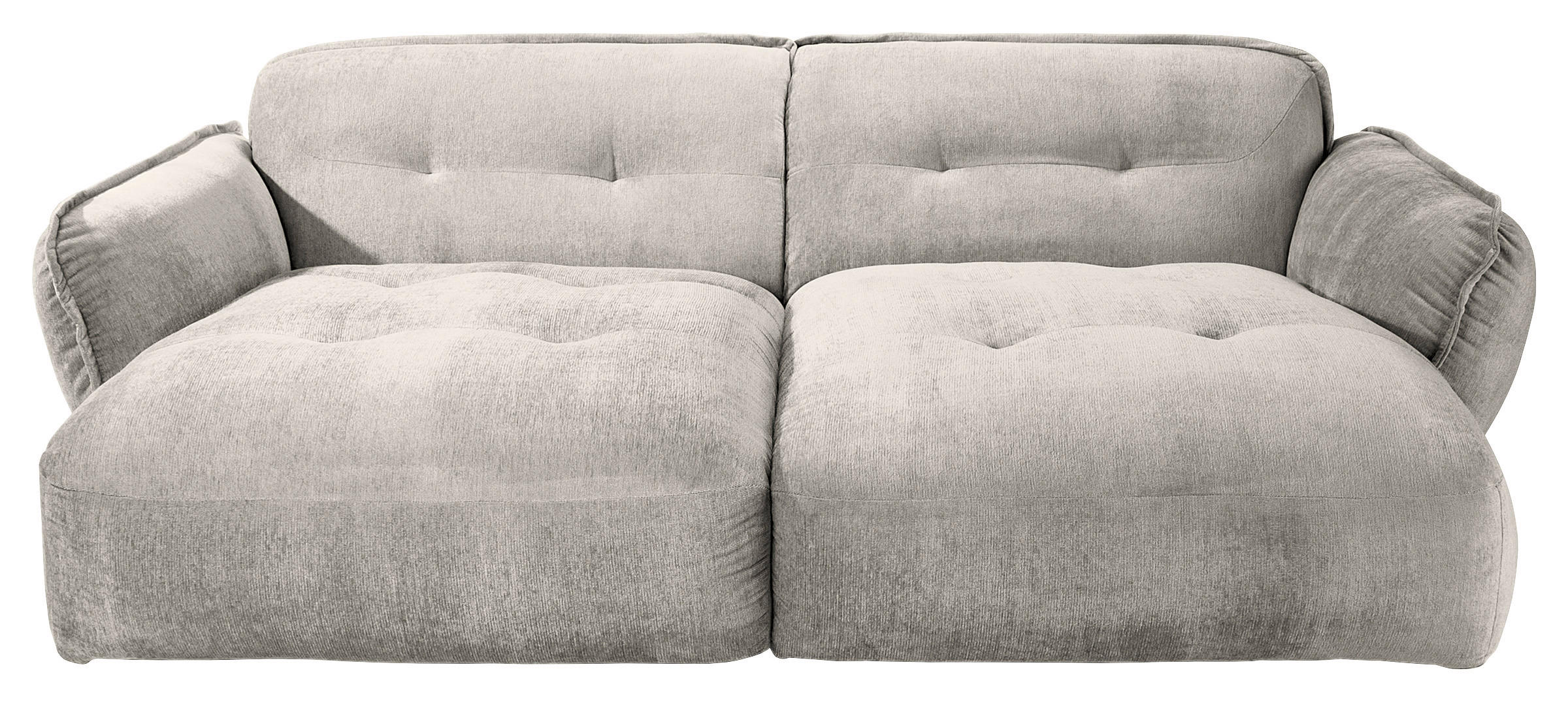 BIGSOFA Chenille Silberfarben  - Silberfarben/Schwarz, MODERN, Kunststoff/Textil (285/87/184cm) - Livetastic