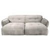 BIGSOFA in Chenille Silberfarben  - Silberfarben/Schwarz, Modern, Kunststoff/Textil (285/87/184cm) - Trendmanufaktur