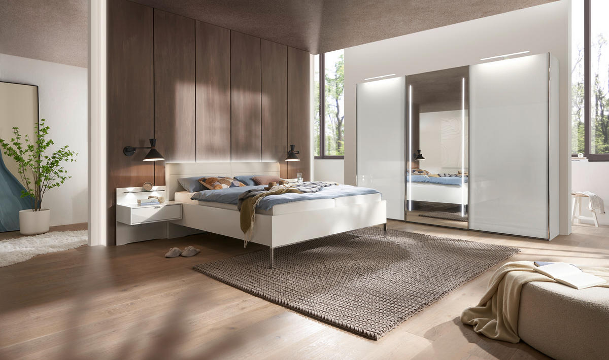 BETTANLAGE - Champagner/Weiß, Design, Glas/Textil (180/200cm) - Dieter Knoll