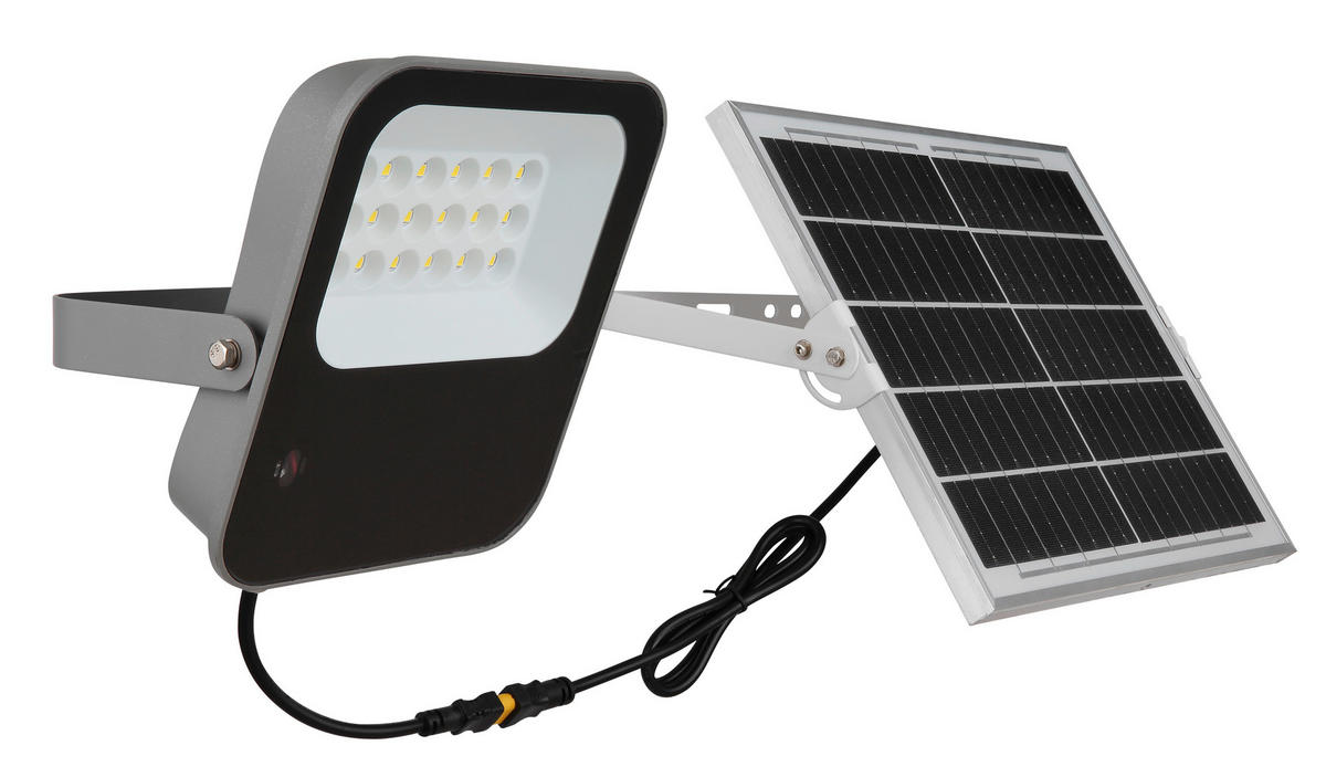 SOLCELLSLAMPA - klar/grå, Klassisk, metall/glas (19/22/4,6cm) - Globo