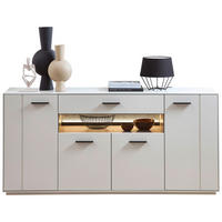 SIDEBOARD Hellgrau, Sahara  180/85/45 cm  - Hellgrau/Schwarz, Modern, Glas/Holzwerkstoff (180/85/45cm) - Novel