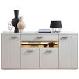 SIDEBOARD Hellgrau, Sahara  180/85/45 cm  - Hellgrau/Schwarz, MODERN, Glas/Holzwerkstoff (180/85/45cm) - Novel
