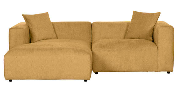 ECKSOFA Senfgelb Chenille Zierkissen, Rücken echt  - Senfgelb/Creme, MODERN, Kunststoff/Textil (178/231cm) - Carryhome