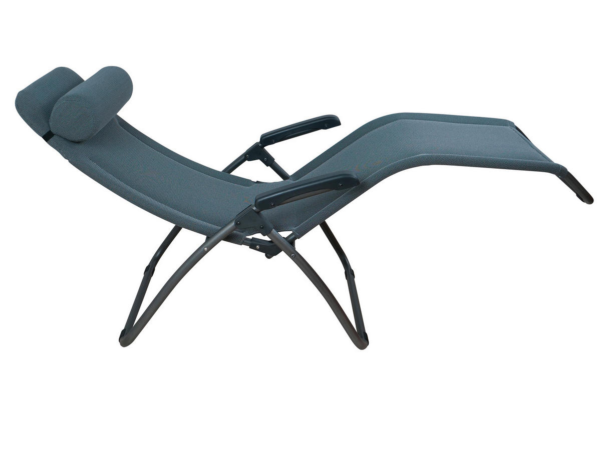 BÄDERLIEGE 69/118/185 cm  - Grau, KONVENTIONELL, Textil/Metall (69/118/185cm)