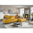 ECKSOFA  in Chenille, Flachgewebe Currygelb  316/175 cm  - Currygelb/Schwarz, Design, Textil/Metall (316/175cm) - Dieter Knoll