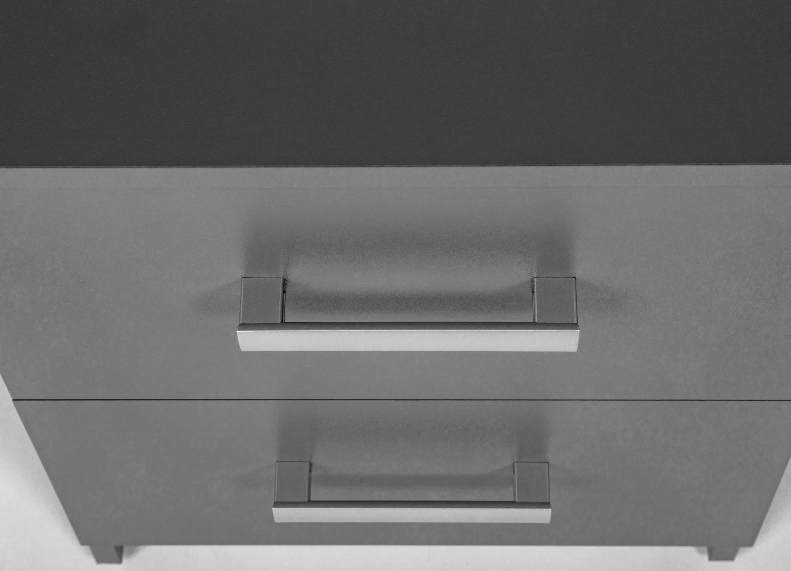 KOMMODE  in  - Silberfarben/Graphitfarben, Basics, Holzwerkstoff/Metall (41,20/40/50,8cm) - MID.YOU