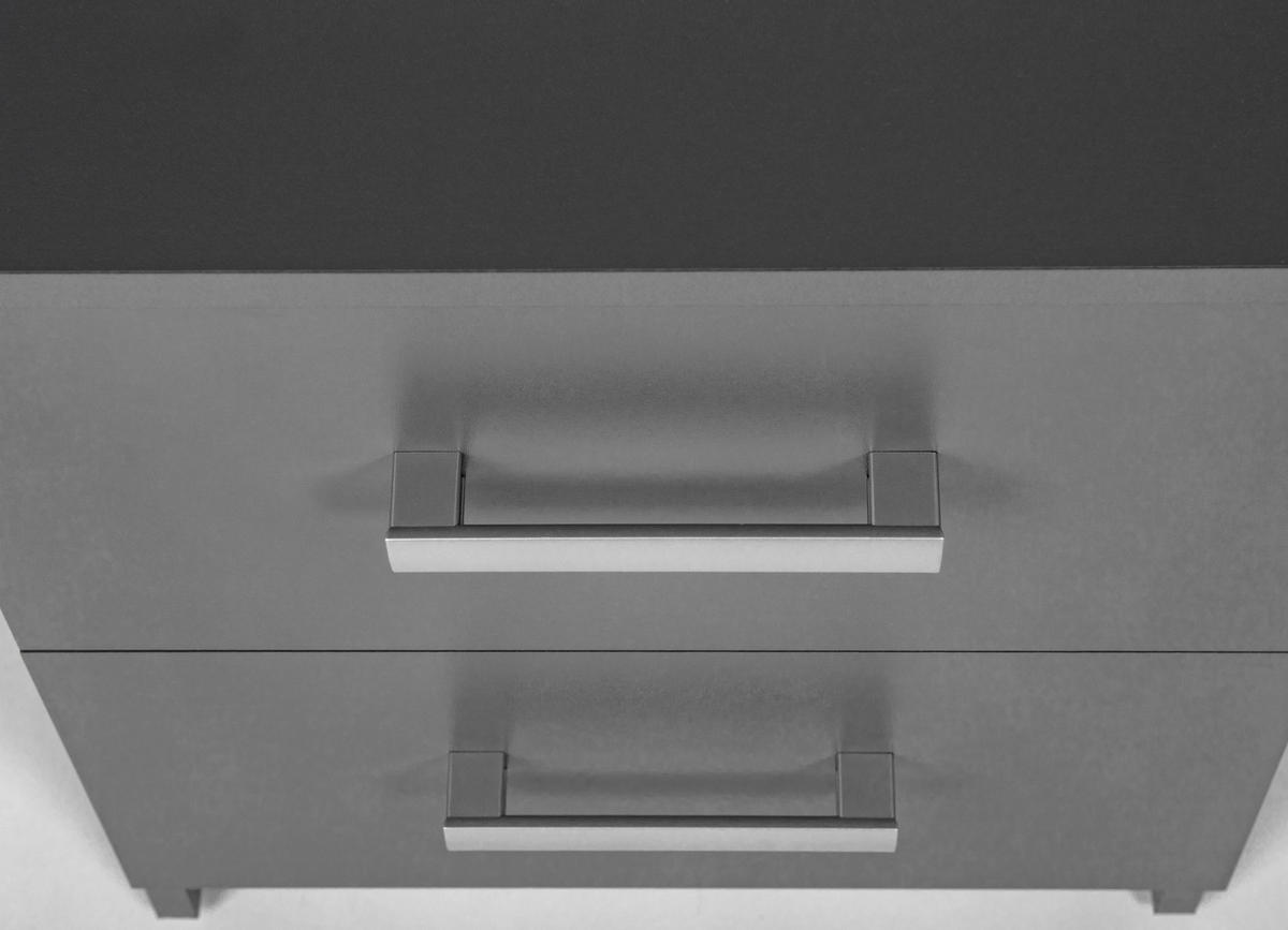 KOMMODE  in  - Silberfarben/Graphitfarben, Basics, Holzwerkstoff/Metall (41,20/40/50,8cm) - MID.YOU