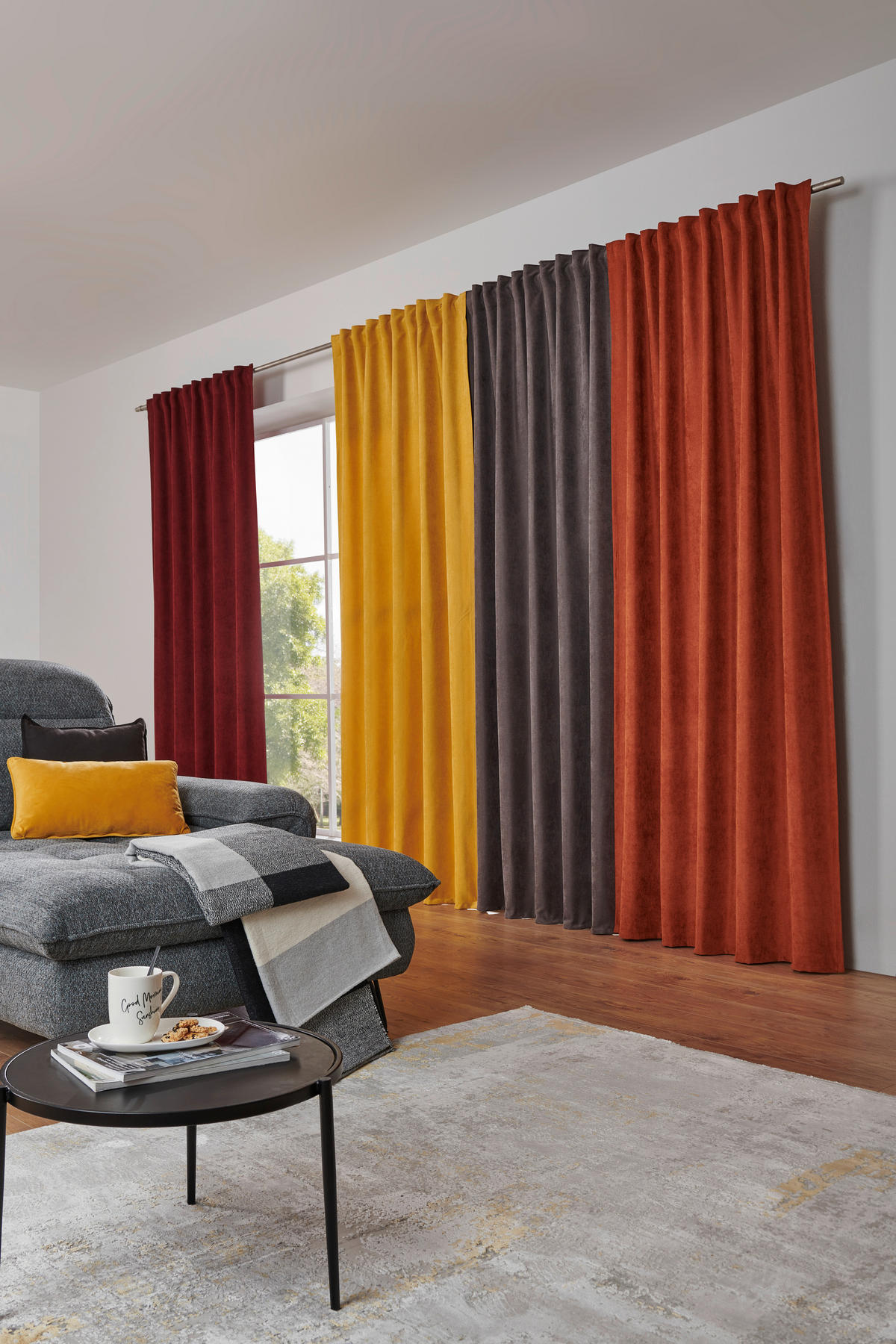 GOTOVA ZAVESA žuta - žuta, Konvencionalno, tekstil (140/245cm) - Esposa