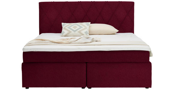 BOXSPRINGBETT 180/200 cm in Rot - Rot/Schwarz, Design, Kunststoff/Textil (180/200cm) - Xora