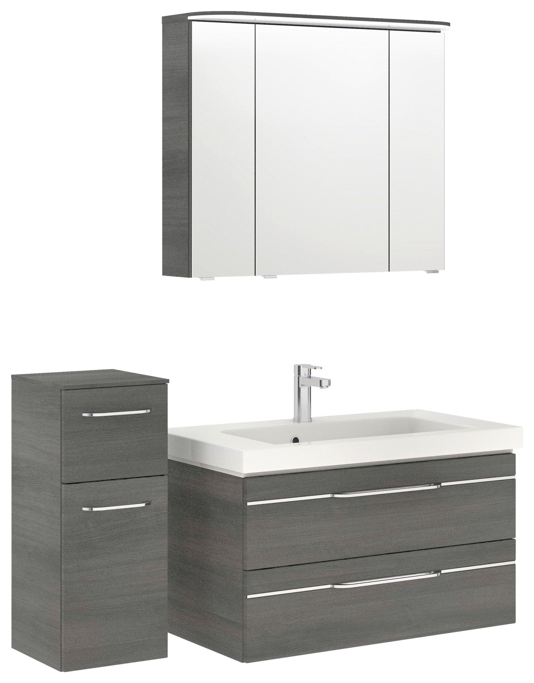 BADEZIMMER 4-teilig  in 122 cm  - Chromfarben/Graphitfarben, KONVENTIONELL, Glas/Holzwerkstoff (122cm) - Pelipal