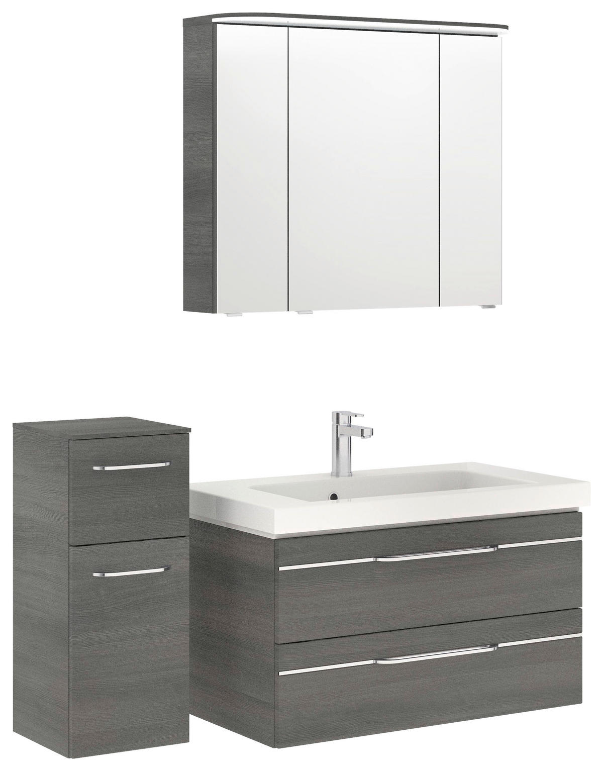 BADEZIMMER 4-teilig  in 122 cm  - Chromfarben/Graphitfarben, KONVENTIONELL, Glas/Holzwerkstoff (122cm) - Pelipal