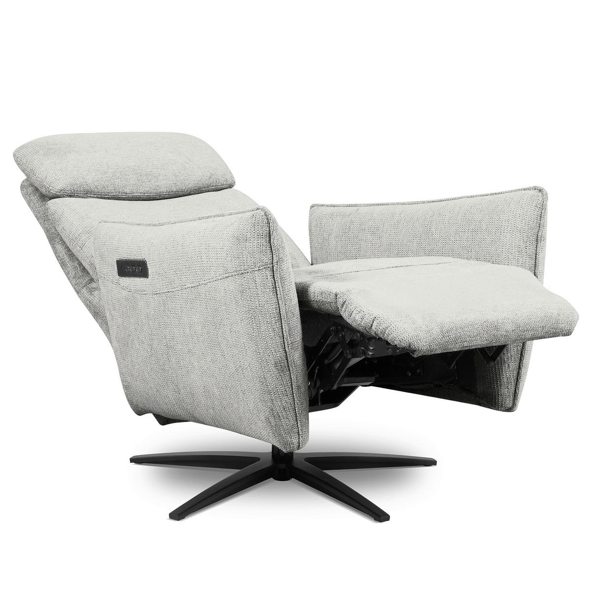 RELAXSESSEL in Textil Grau  - Schwarz/Grau, Design, Textil/Metall (77/107/88cm) - Livetastic