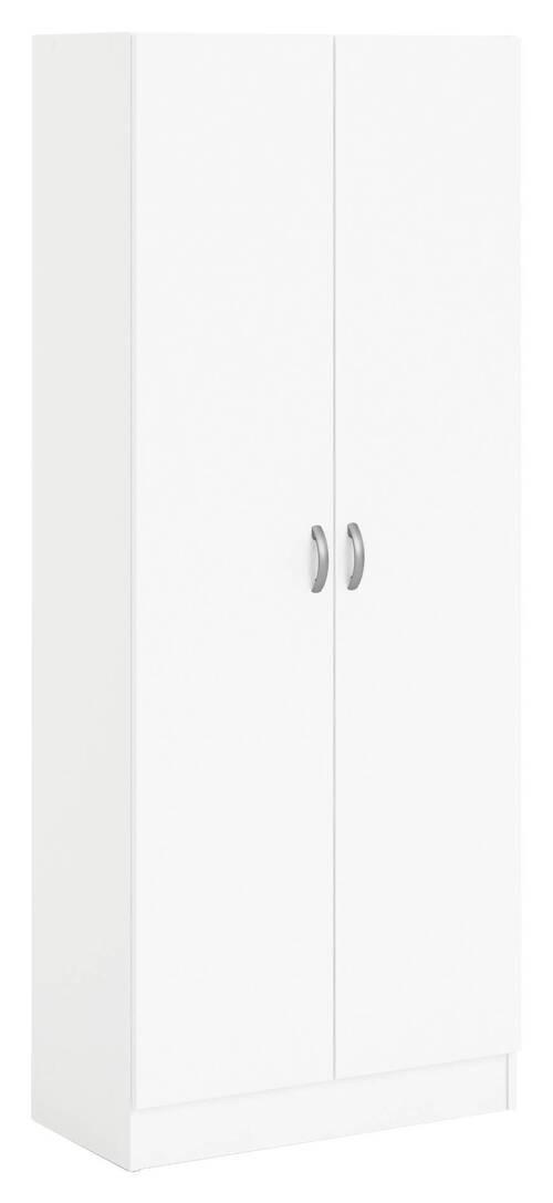 DREHTÜRENSCHRANK 69,2/170,4/34,6 cm 2-türig Weiß  - Silberfarben/Weiß, Basics, Holzwerkstoff/Metall (69,2/170,4/34,6cm) - MID.YOU