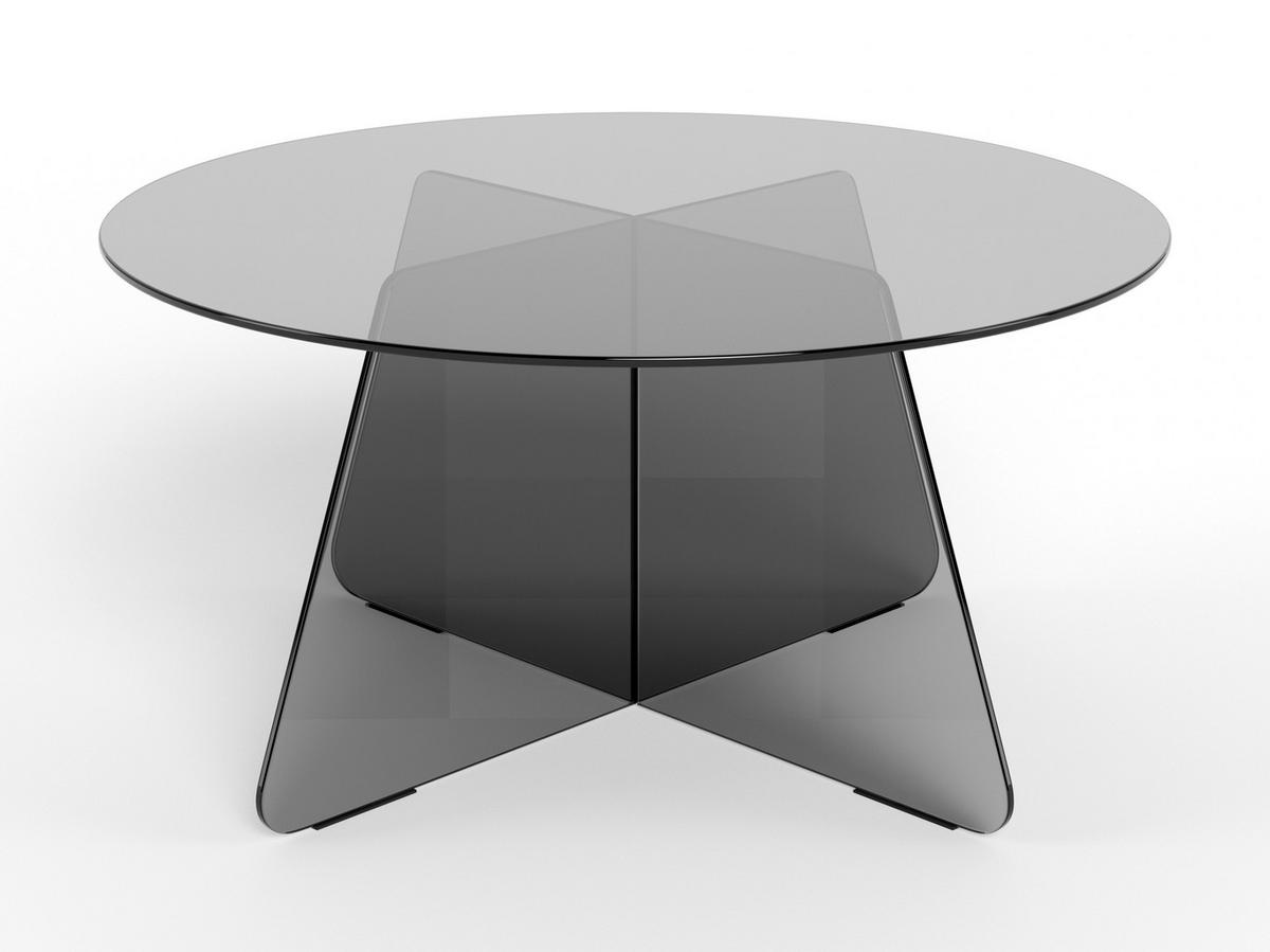 SOFFBORD i glas 80/80/40 cm  - grå, Design, glas (80/80/40cm) - MID.YOU