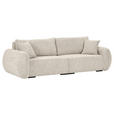 SCHLAFSOFA Flachgewebe Beige  inkl. Zierkissen, Rückenkissen, Bettkasten, Schlaffunktion, Rücken echt, Liegefläche im Originalstoff  - Beige/Schwarz, KONVENTIONELL, Kunststoff/Textil (250/74/92cm) - Carryhome