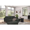 ECKSOFA in Flachgewebe, Leinenoptik Dunkelgrün  242/170 cm  - Dunkelgrün/Schwarz, Design, Textil/Metall (242/170cm) - Xora