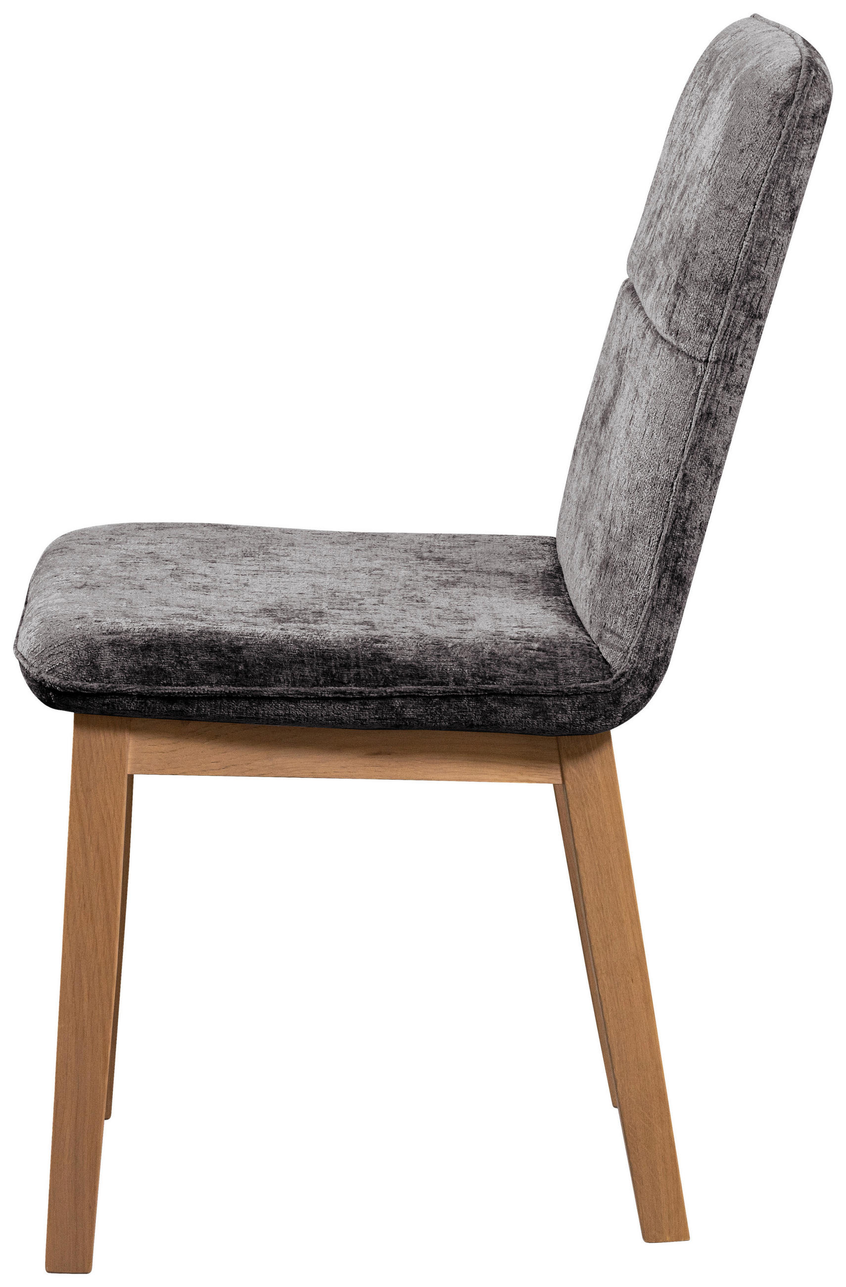 STUHL Webstoff Grau Eiche vollmassiv  - Eichefarben/Grau, KONVENTIONELL, Holz/Textil (47/91/44cm) - James Wood