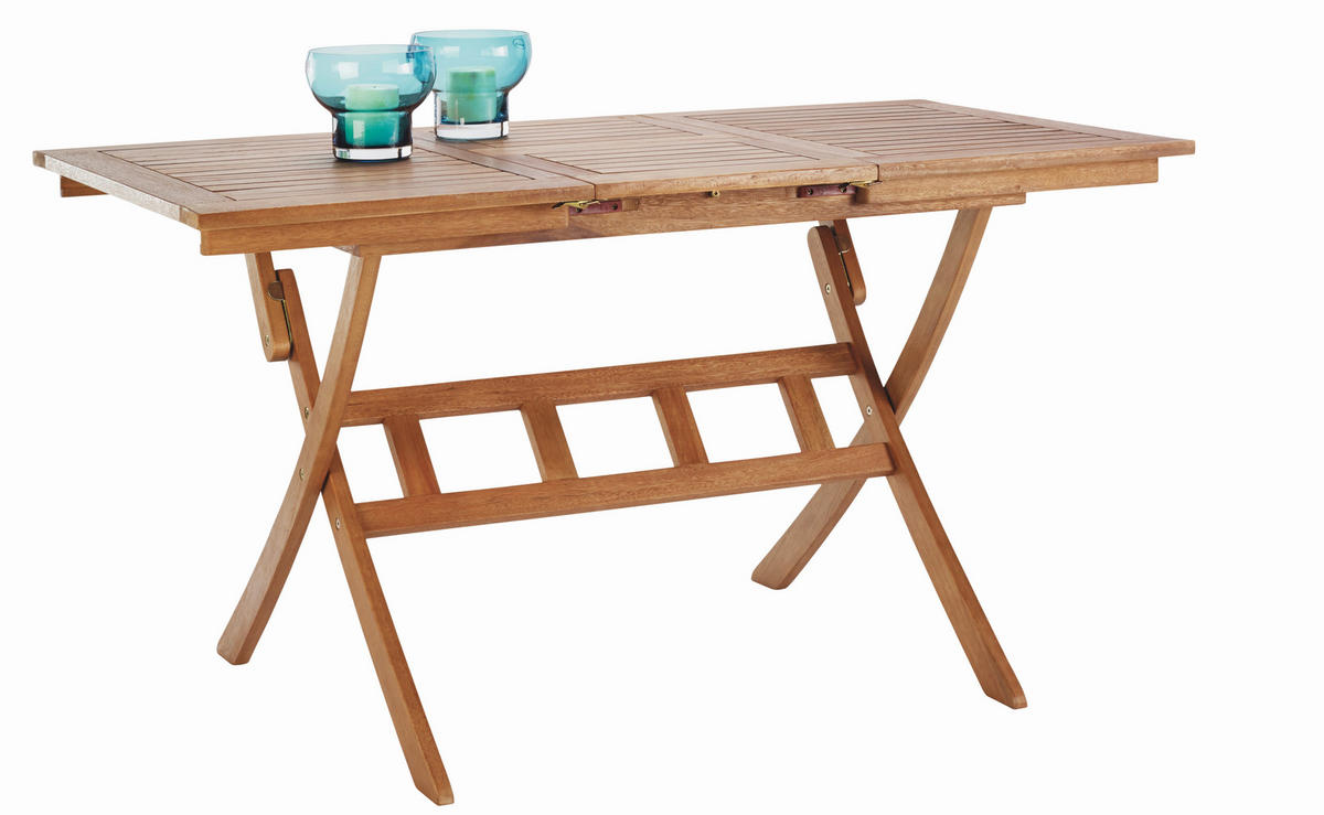 SKLOPIVI STO ZA BAŠTU 100(140)/70/74 cm  - boja tikovine, Romantično / Seoski, drvo (100(140)/70/74cm) - Ambia Garden