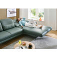 ECKSOFA Dieter Knoll Opal Echtleder  - Opal/Schwarz, Design, Leder/Metall (332/193cm) - Dieter Knoll