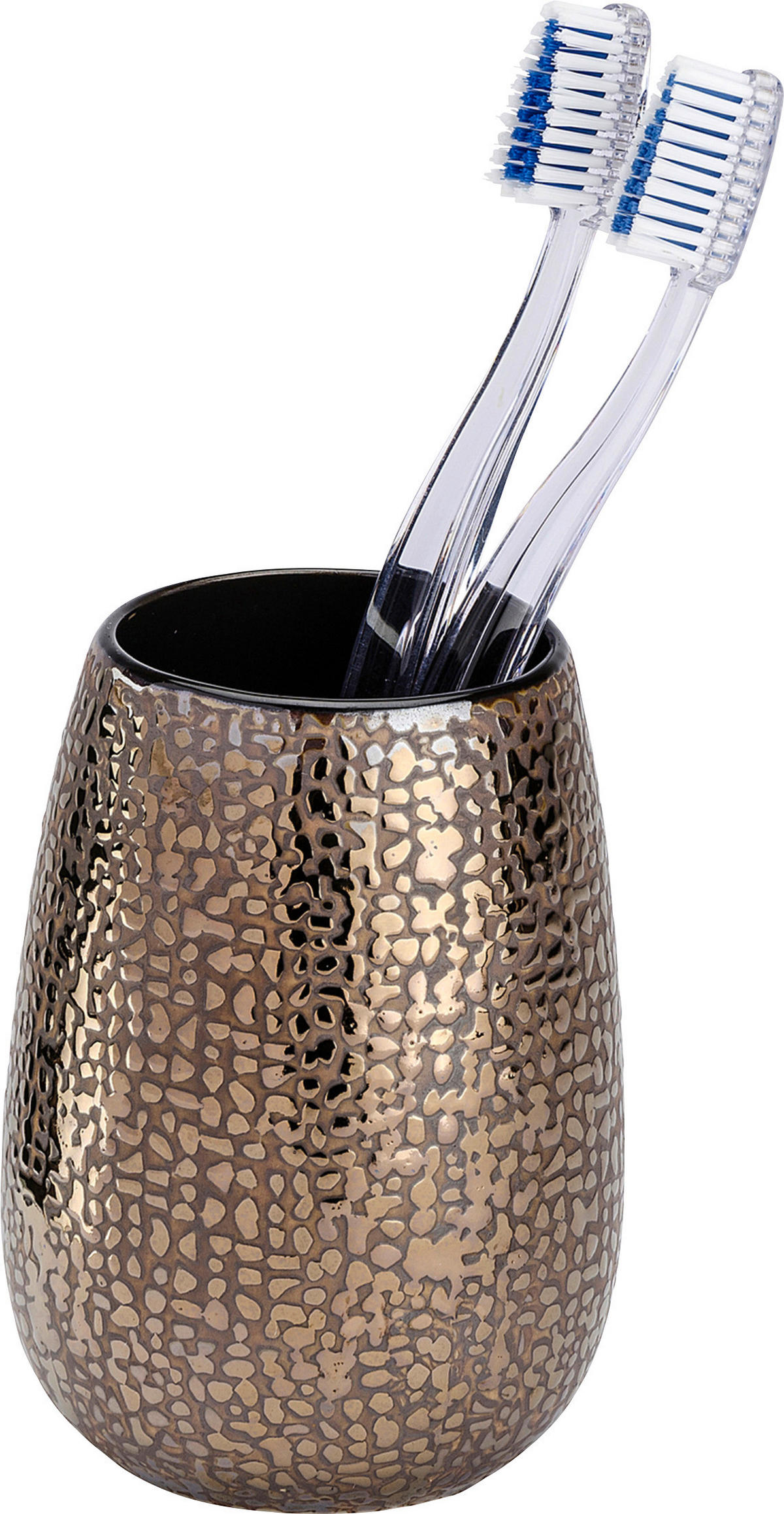 TANDBORSTGLAS keramik  - brun/guldfärgad, Basics, keramik (8,3/11,4cm)
