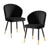 STUHL-SET Samt Schwarz  - Goldfarben/Schwarz, Design, Textil/Metall (55/83/53cm) - MID.YOU