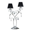 KRISTALL-TISCHLEUCHTE 45/70 cm   - Chromfarben/Schwarz, KONVENTIONELL, Glas/Textil (45/70cm)