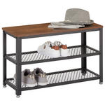 SCHUHREGAL 73/45/30 cm  - Schwarz/Naturfarben, Trend, Holzwerkstoff/Metall (73/45/30cm) - Carryhome