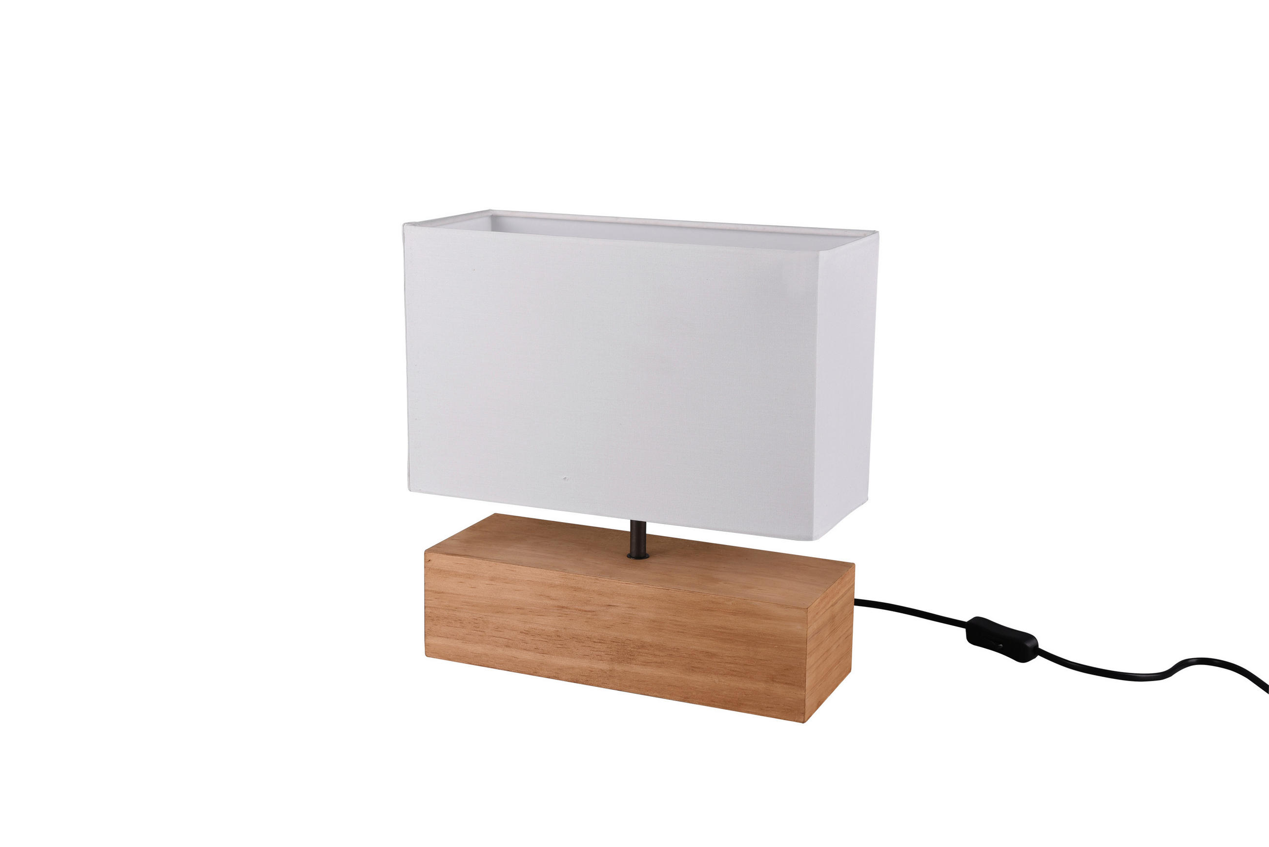 BORDSLAMPA Woody 30/12/30,5 cm   - vit/naturfärgad, Natur, trä/textil (30/12/30,5cm)