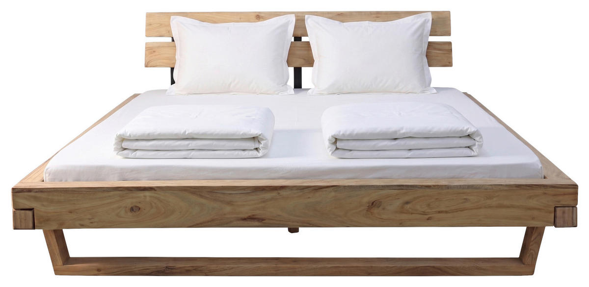 BALKENBETT 180/200 cm  in Naturfarben   - Naturfarben/Akaziefarben, MODERN, Holz (180/200cm) - MID.YOU