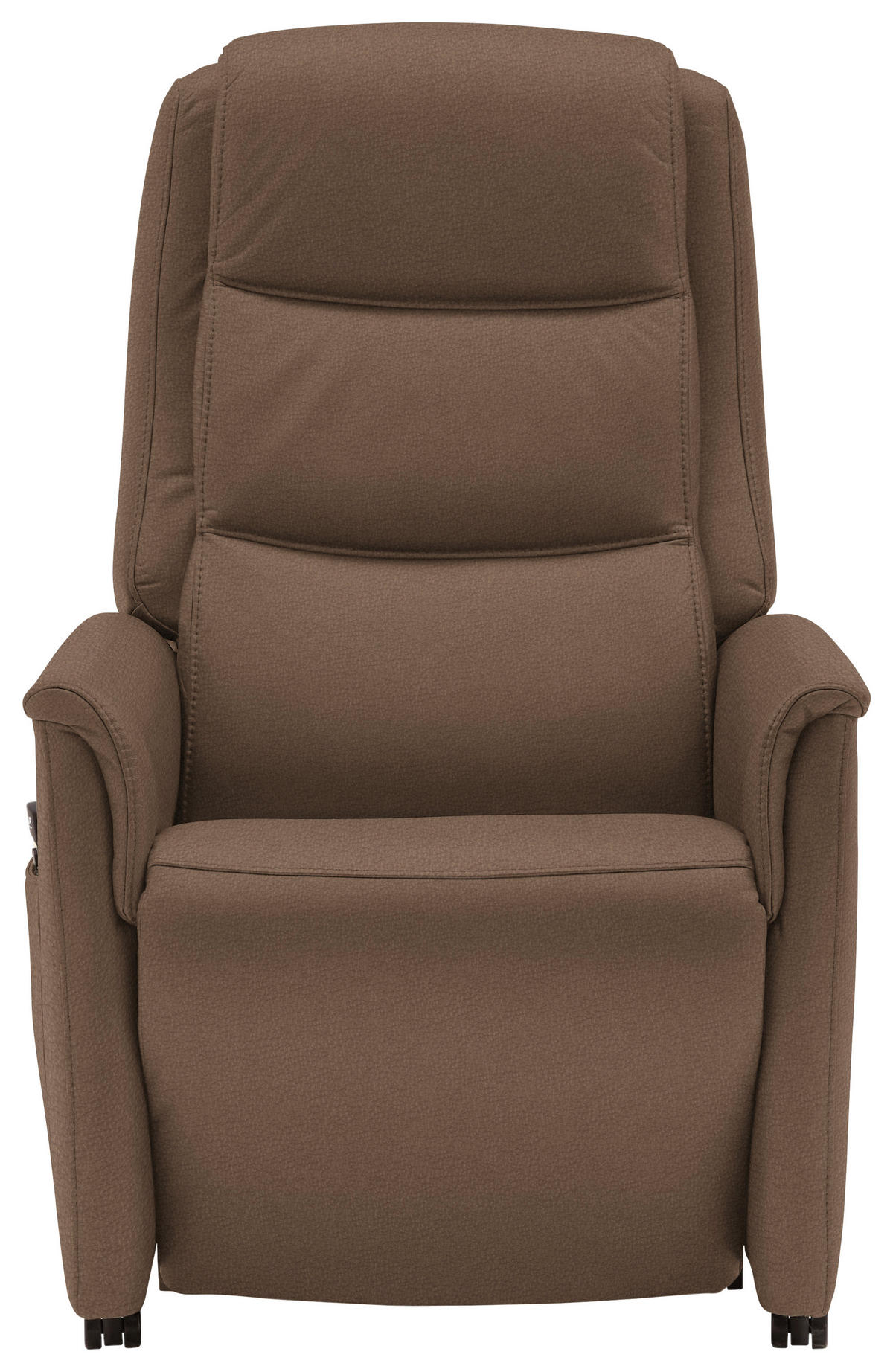 FERNSEHSESSEL Valdera  mit Relaxfunktion, Aufstehhilfe, Rücken echt Echtleder Graubraun  - Graubraun/Schwarz, KONVENTIONELL, Leder/Kunststoff (70/107/88cm) - Livetastic