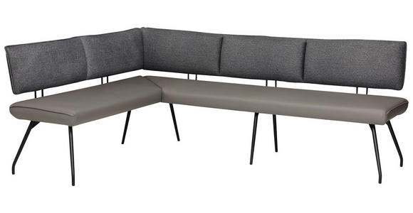 ECKBANK 205/245 cm  in Anthrazit  - Anthrazit/Schwarz, Design, Textil/Metall (205/245cm) - Moderano
