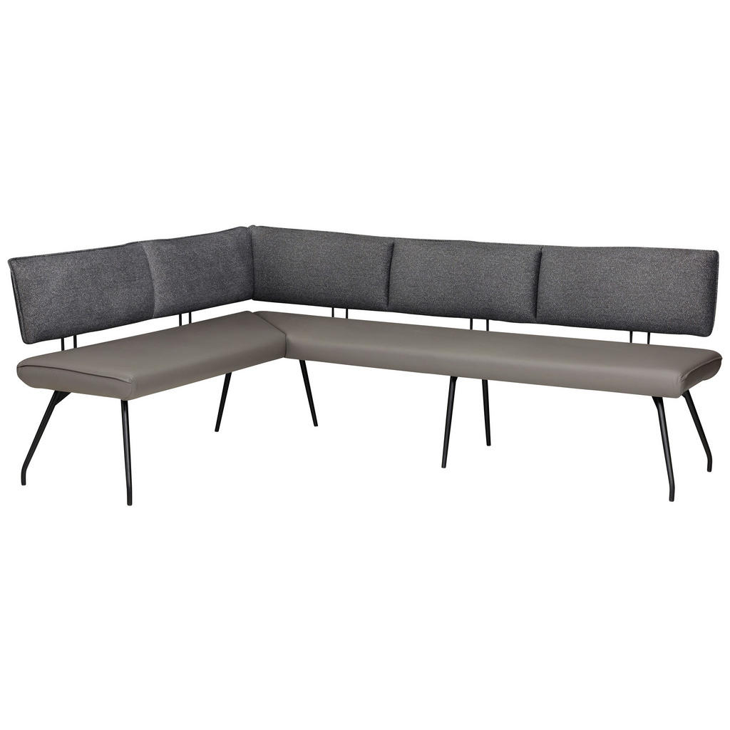 Thumbnail - Moderano Eckbank, Anthrazit, Grau, Schwarz, Metall, Textil, 5-Sitzer, L-Form, 225x165 cm, Stoffauswahl, Typenauswahl, se...