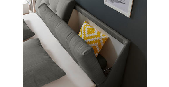 BOXSPRINGBETT 180/200 cm,  in Grau, Matratze, Bettkasten, Topper, motorische Verstellbarkeit, H2 = mittel  - Silberfarben/Grau, Design, Kunststoff/Textil (180/200cm) - Esposa