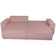 ECKSOFA Rosa Cord  - Schwarz/Rosa, KONVENTIONELL, Kunststoff/Textil (148/265cm) - Carryhome