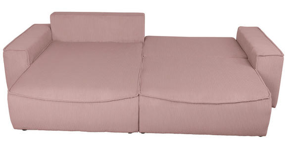 ECKSOFA Rosa Cord  - Schwarz/Rosa, KONVENTIONELL, Kunststoff/Textil (148/265cm) - Carryhome