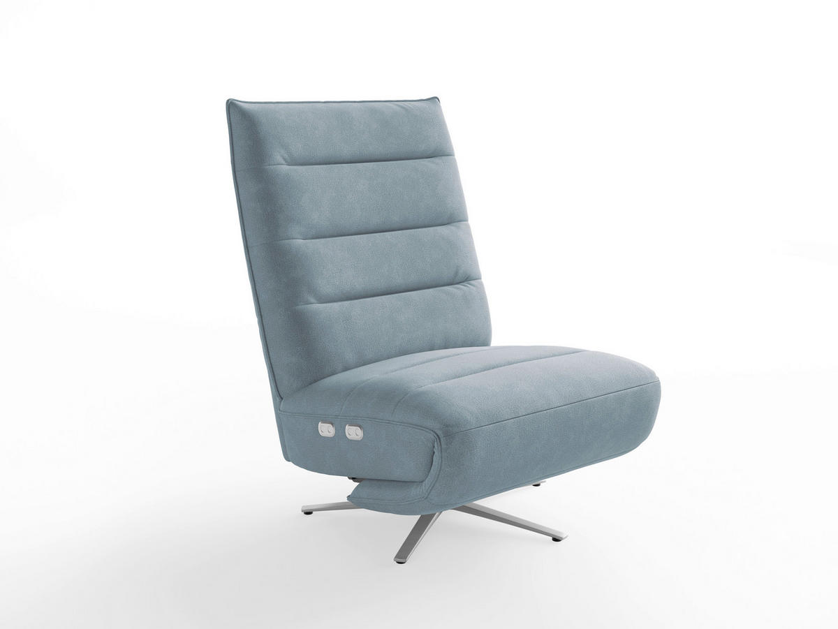 RELAXAČNÍ KŘESLO, textil, světle modrá - barvy stříbra/světle modrá, Basics, kov/textil (80/109/98cm) - Sit & More
