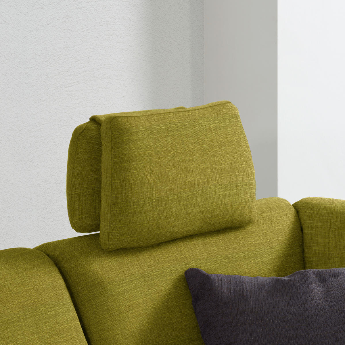 ECKSOFA in Chenille Grün  226/208 cm  - Schwarz/Grün, KONVENTIONELL, Textil (226/208cm) - Sedda