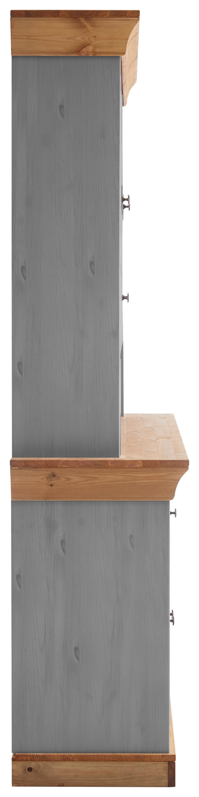 BUFFET 143/197/45 cm  in Grau, Laugenfarbig  - Laugenfarbig/Grau, ROMANTIK / LANDHAUS, Glas/Holz (143/197/45cm) - Boxxx