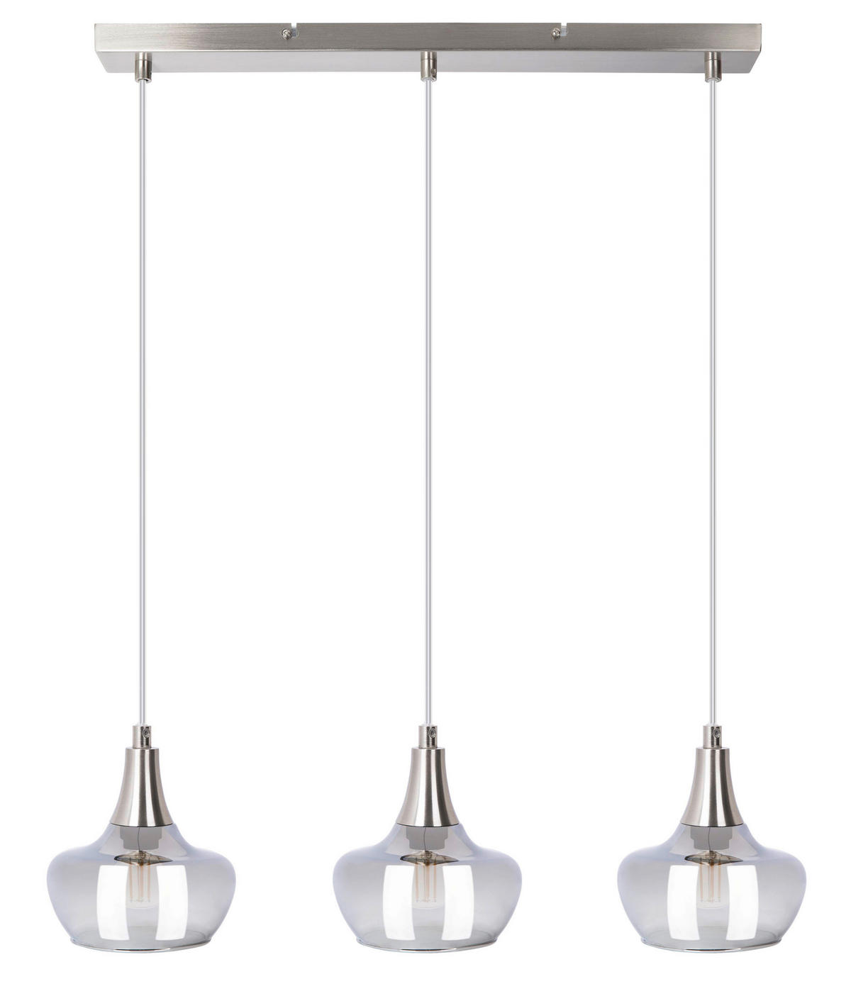 LUSTER    55/14/150 cm    - siva/boja nikla, Dizajnerski, staklo/metal (55/14/150cm)