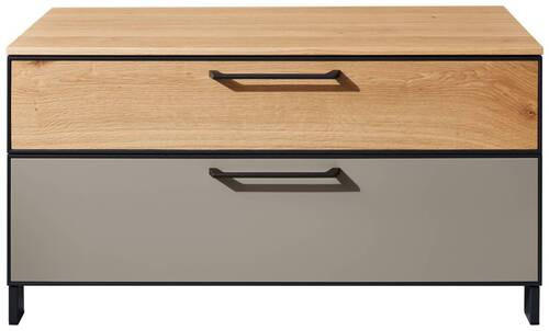 GARDEROBENBANK massiv Anthrazit, Eichefarben, Fango  - Wildeiche/Fango, Design, Metall (84/44/40cm) - Dieter Knoll