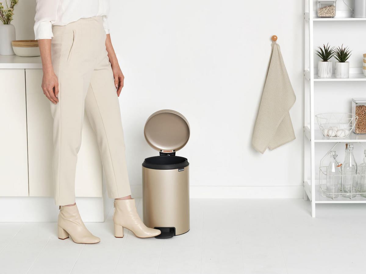 ABFALLEIMER NEW ICON 12 L  - Champagner, Basics, Kunststoff/Metall (25.1/41.1/33.8cm) - Brabantia