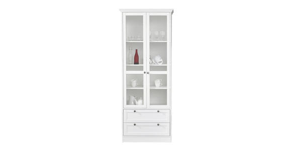 VITRINE in Weiß - Schwarz/Weiß, Basics, Holzwerkstoff/Metall (80/200/45cm) - Carryhome